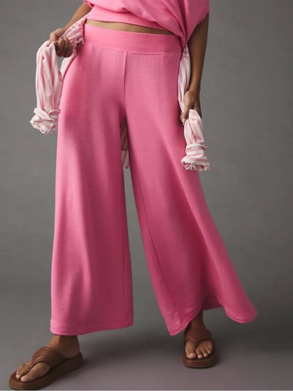 Daily Practice Anthropologie Gypsum Wide-Leg Pink Ankle
Sweatpants Lounge Pants